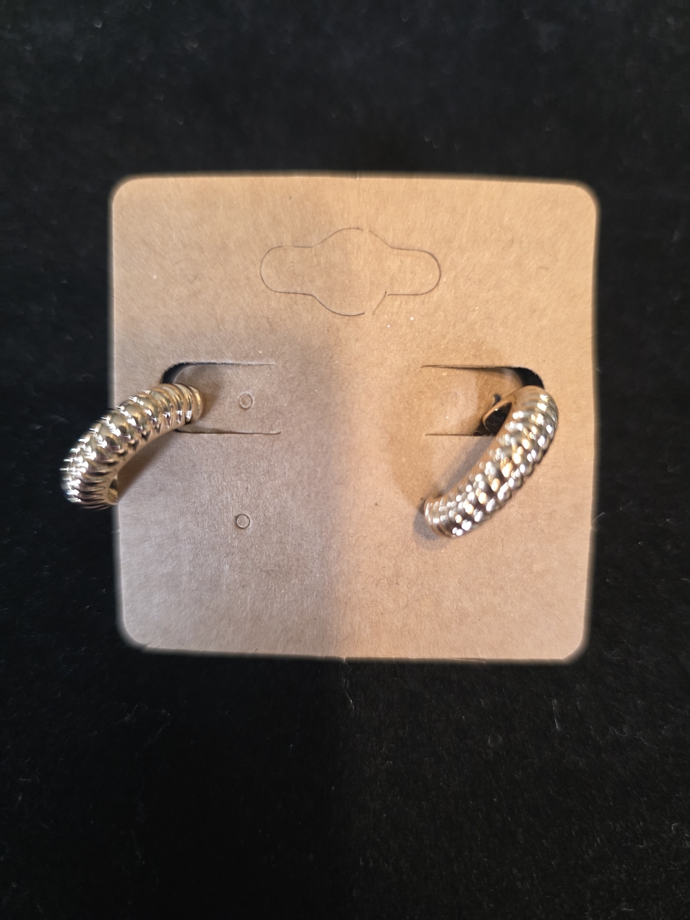 #346 Silver Textured Hoop Earrings - Classic Women Jewelry